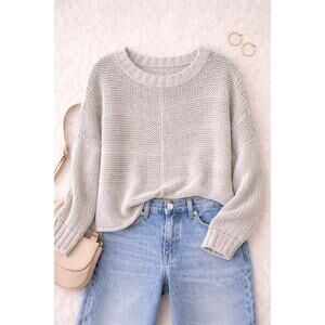 Wooden Ships Women's Paola Buendia Maura Cropped Chunky Knit Sweater Gray S/M